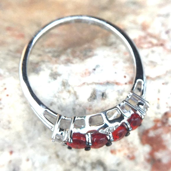 Genuine Ruby Ring 9K White Gold Size 6 Natural Gemstones - Only 1 Available! - Picture 7 of 16